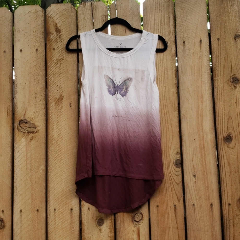 Soft sexy ombre butterfly tank